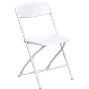 economy white folding chair wedding rental
