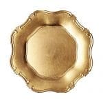 gold baroque acrylic charger plate for rent