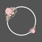 White wedding arch clipart with pink flowers