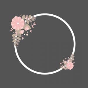 White wedding arch clipart with pink flowers