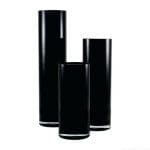 black cylinder vases