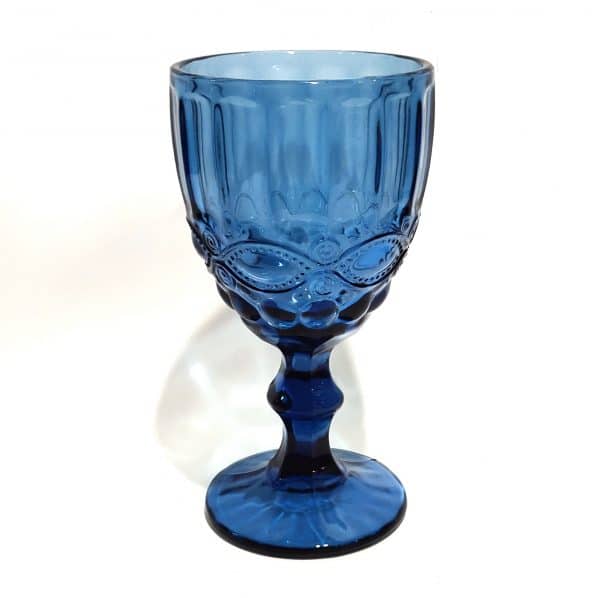 blue vintage goblet for rent